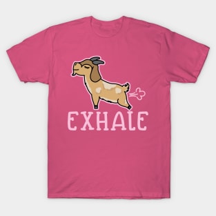 Exhale Gas Goat Yoga Fitness Funny T-Shirt